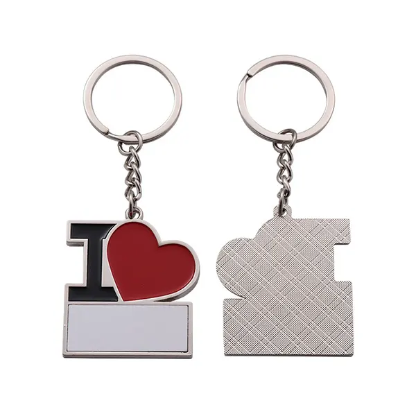 Sublimation Blank Metal I LOVE Key Rings