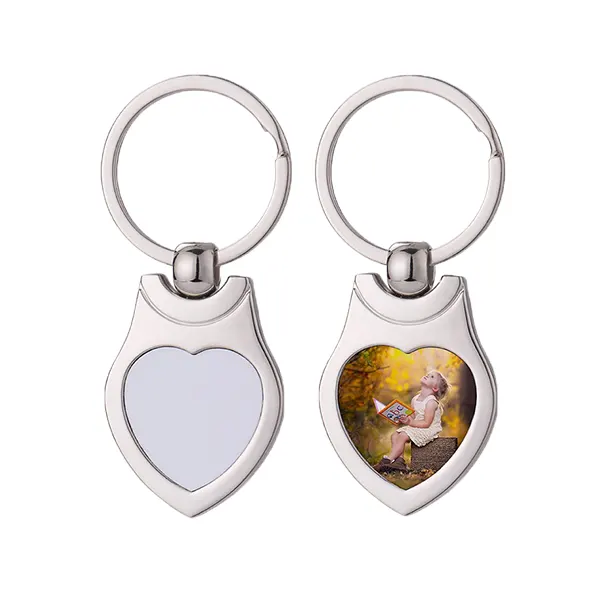 Sublimation Blank Metal Heart Shape Key Ring