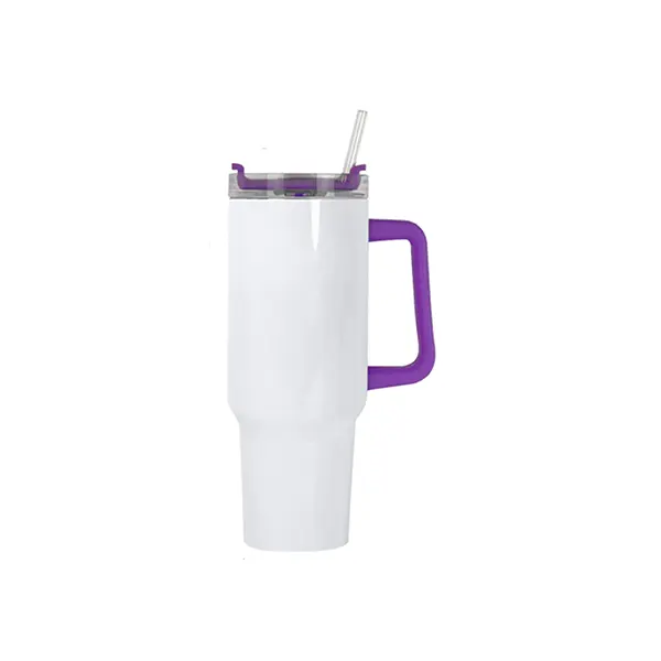 Stainless Steel Purple Handle Sublimation Tumbler Bottles 40oz