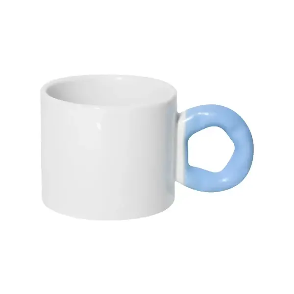 9oz Sublimation Ceramic Mugs with Color Donut Handle-Sky Blue