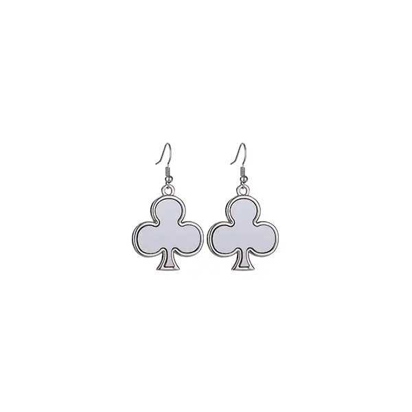 DIY Photo Sublimation Blank Metal Poker Shape Earrings