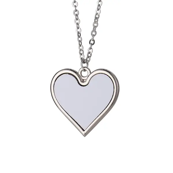 CYSL003 Metal Jewelry Sublimation Heart Necklace
