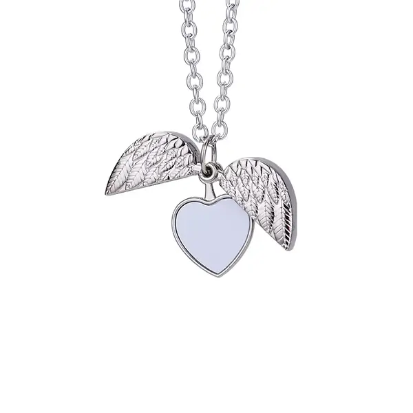 CYSL004 Heart Open Locket Blank Sublimation Jewelry Necklace