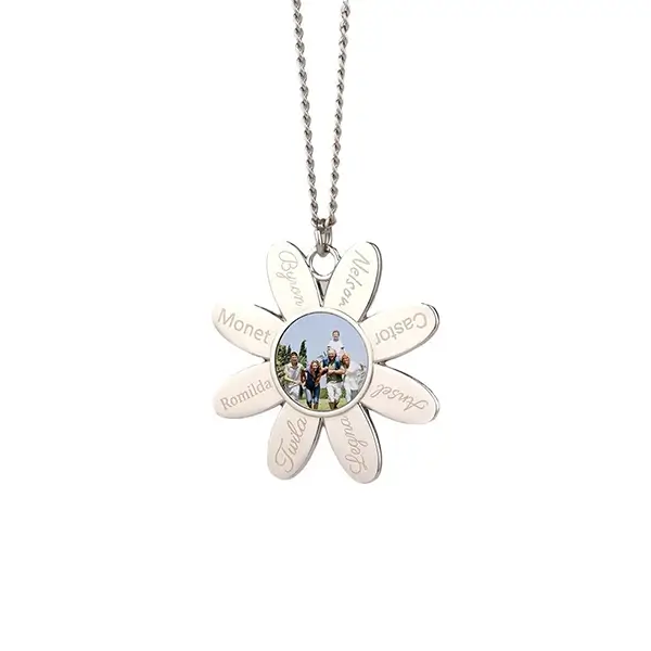 Sunflower Sublimation Photo Blank Metal Necklace