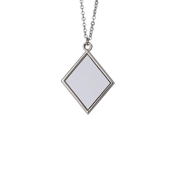 Photo Printed Metal Diamond-Shape Sublimation Necklace