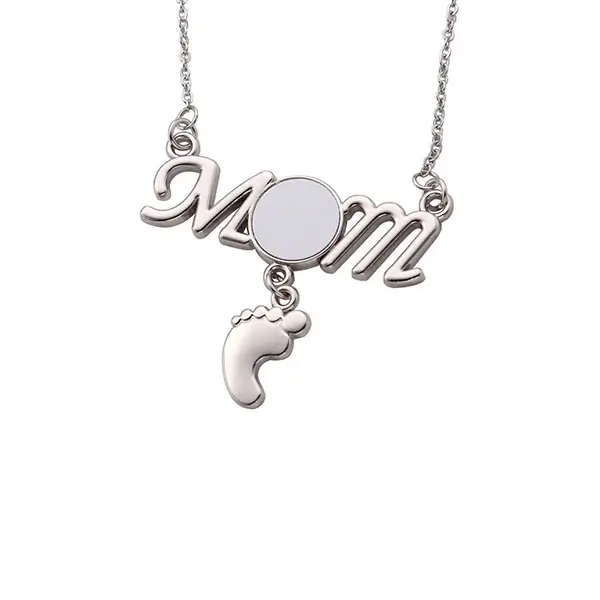 CYSL021 Jewelry Sublimation Footprint Necklace Mother's Day Gift