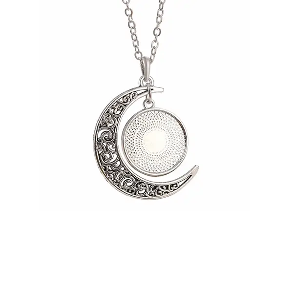 Moon Necklace Sublimation Blank Jewelry Charms