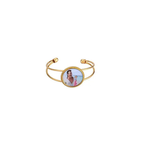 Open Sublimation Printing Blank Cuff Bangle Bracelet-Gold
