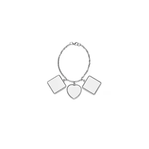 Zinc Alloy Sublimation Blank Jewelry Cuff Charms Bracelet